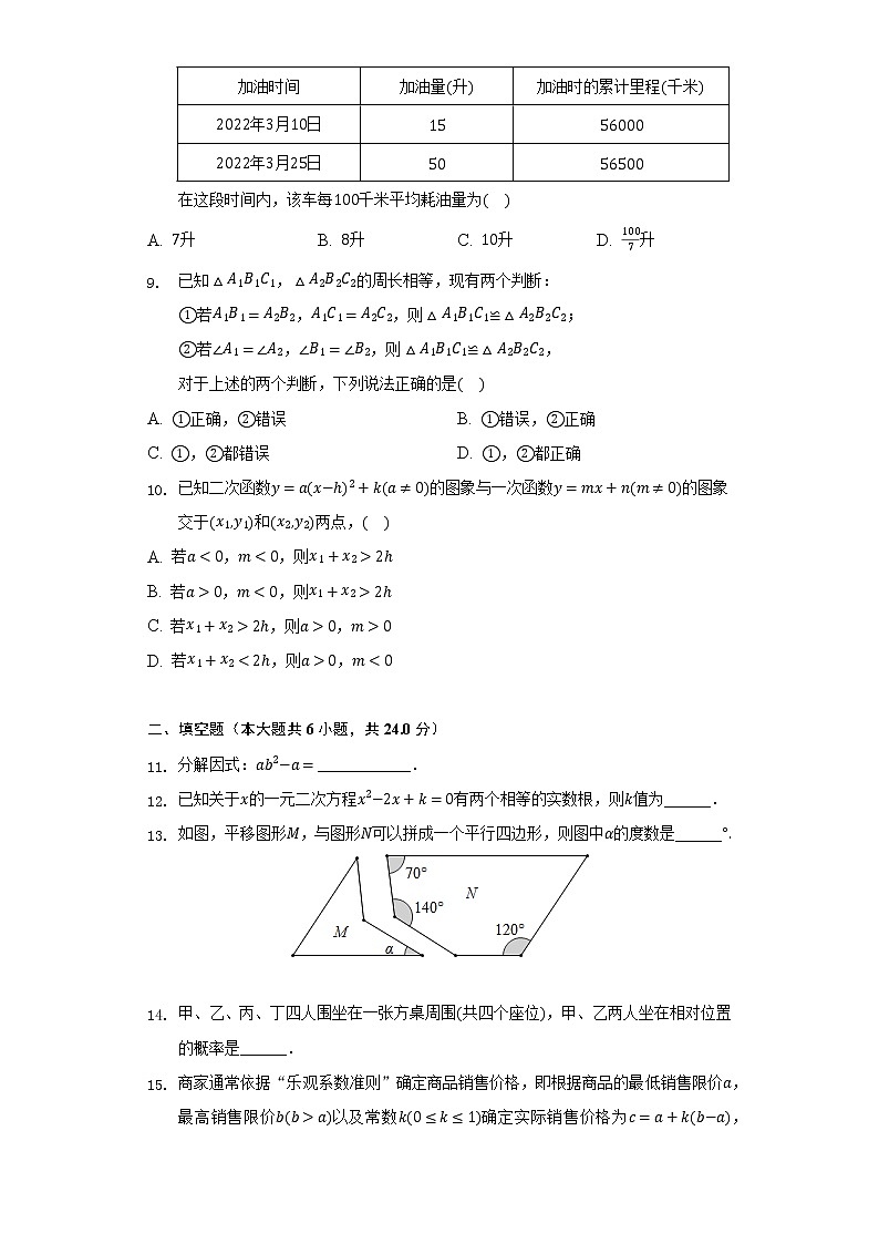 2022年浙江省杭州市富阳区中考数学一模试卷（含解析）02