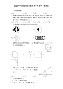 2022年河南省南阳市新野县中考数学一模试卷