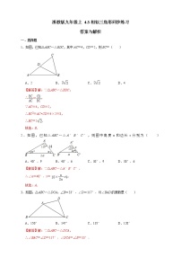 初中数学浙教版九年级上册第4章 相似三角形4.3 相似三角形一课一练