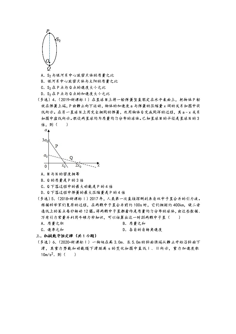 福建省五年（2017-2021）高考物理真题多选题知识点分类汇编（20题，含答案）02