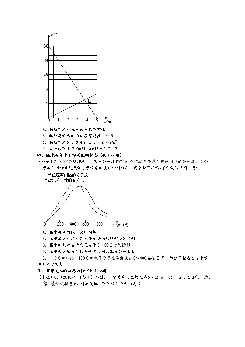 福建省五年（2017-2021）高考物理真题多选题知识点分类汇编（20题，含答案）03