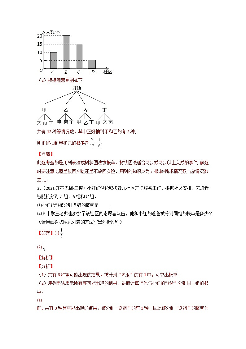 专练10-30题（概率题）2022中考数学考点必杀500题（江苏专用）（解析版）第2页