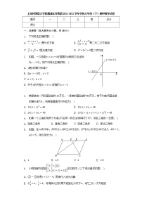 上海外国语大学附属浦东外国语学校2021-2022学年学校八年级下学期 期中数学试卷（含答案）