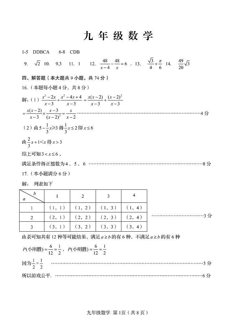 2022年山东省青岛市崂山区中考二模数学试卷（含答案）01