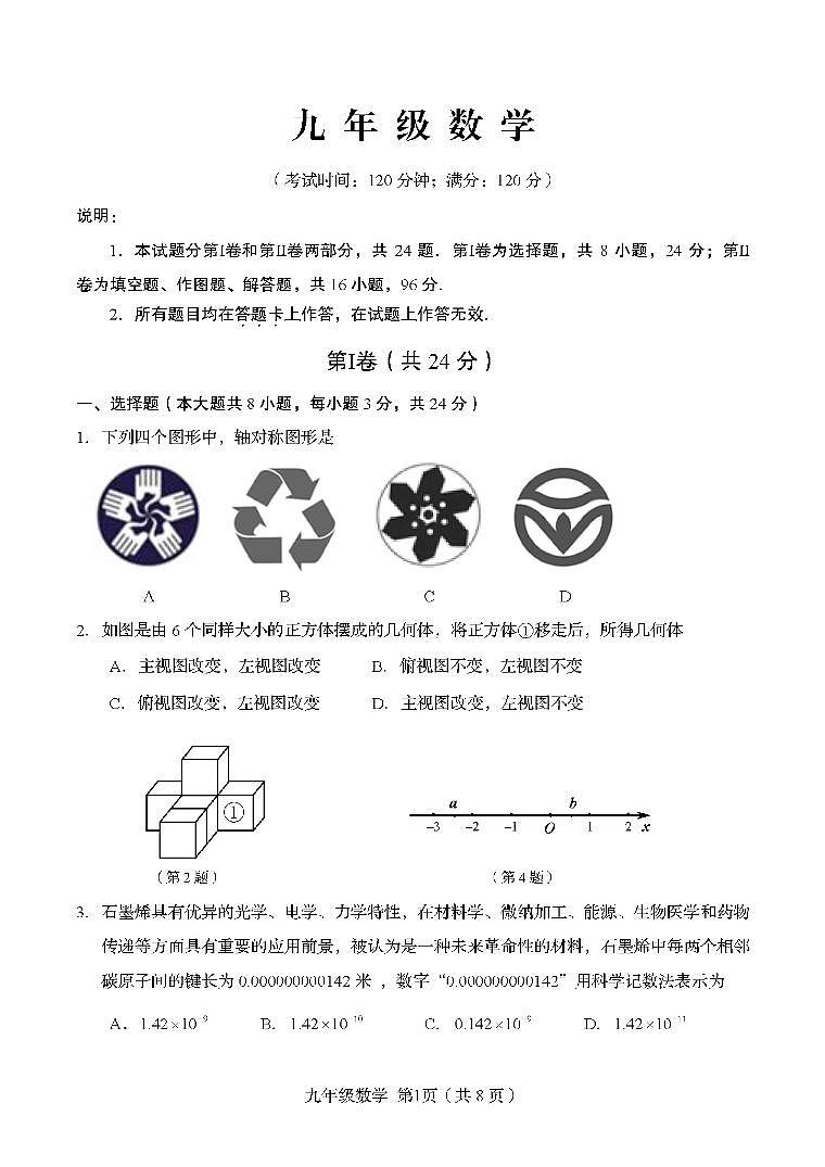 2022年山东省青岛市崂山区中考二模数学试卷（含答案）01