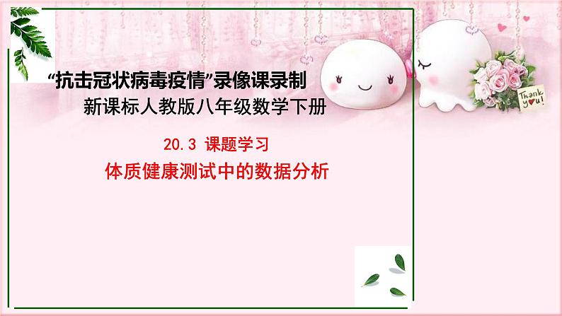 人教版数学八年级下册 20.3 课题学习 体制健康测试中的数据分析 课件3第2页