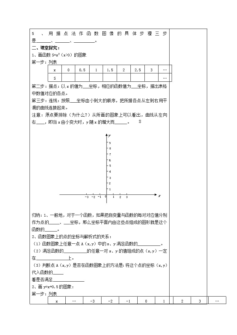 19.1.2 函数的图像 教案（表格式）02