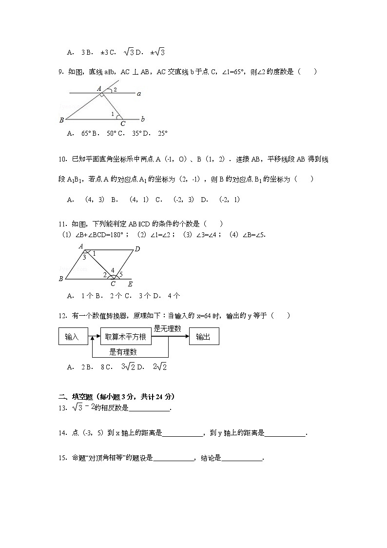 【解析版】2022年邯郸市魏县七年级下期中数学试卷02