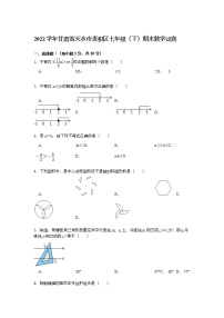 【解析版】2022学年天水市麦积区七年级下期末数学试卷