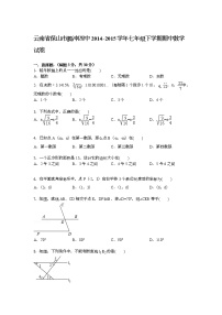 【解析版】腾冲四中2022学年七年级下期中数学试卷