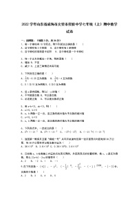 【解析版】文登市实验中学2022年七年级上期中数学试卷