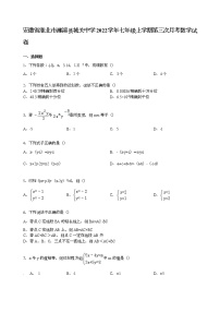 【解析版】城关中学2022年七年级上第三次月考数学试卷