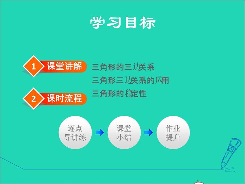 2022春华东师大版七年级数学下册第9章多边形9.1三角形9.1.5三角形的三边关系授课课件02