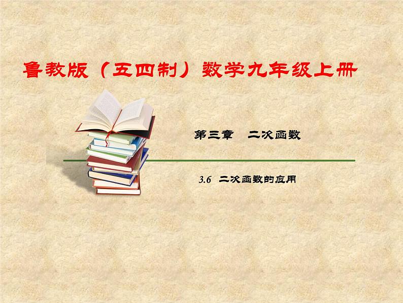 鲁教版（五四制）数学九年级上册 第三章 3.6 二次函数的应用 课件01