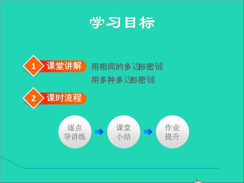 2022春华东师大版七年级数学下册第9章多边形9.3用正多边形铺设地面授课课件新版华东师02