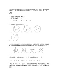 【解析版】镇赉县胜利中学2022年九年级上期中数学试卷