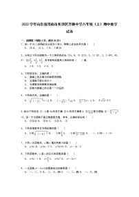 【解析版】长清区万德中学2022年八年级上期中数学试卷