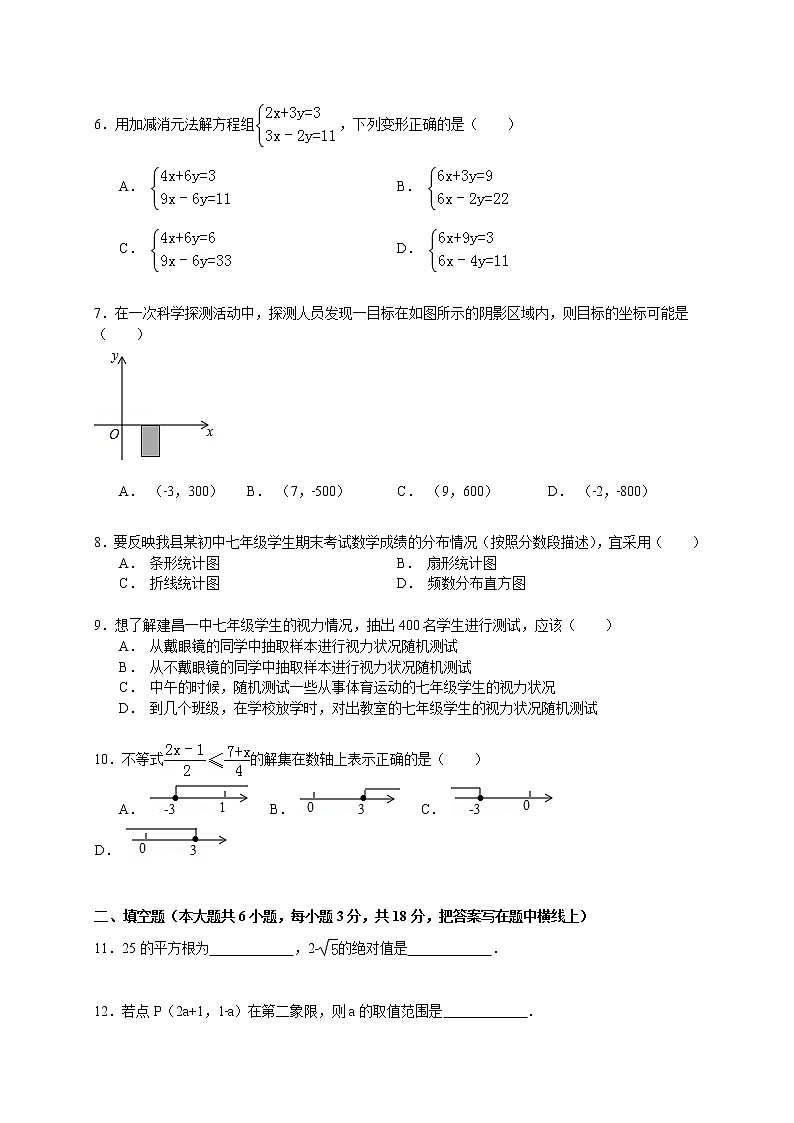 【解析版】葫芦岛市建昌县2022年七年级下期末数学试卷第2页