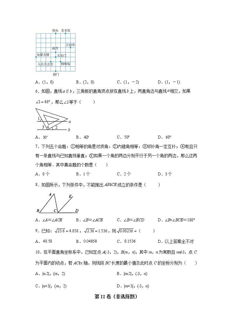 北京市海淀区北大附中实验学校2021-2022学年七年级下学期期中数学试题02