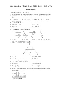 2021-2022学年广东省深圳市宝安区为明学校七年级（下）期中数学试卷（含解析）