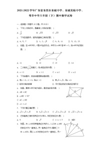 2021-2022学年广东省东莞市东城中学、东城实验中学、粤华中学八年级（下）期中数学试卷（含解析）