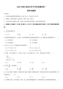 2022年浙江省杭州市中考数学仿真模拟卷(含答案)