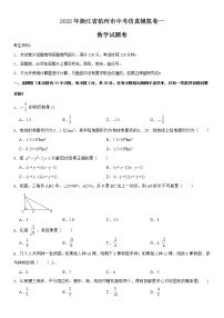 2022年浙江省杭州市中考数学模拟卷+有答案