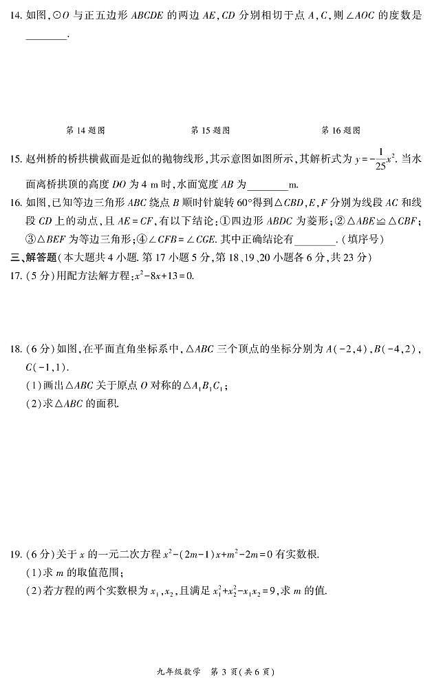 2022年四川省广安市岳池县九年级一模数学（试卷）第3页