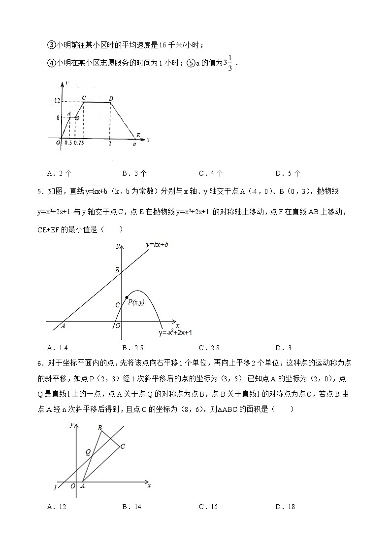2022年备考浙教版中考数学题型专项训练 一次函数选择题专练附答案第2页