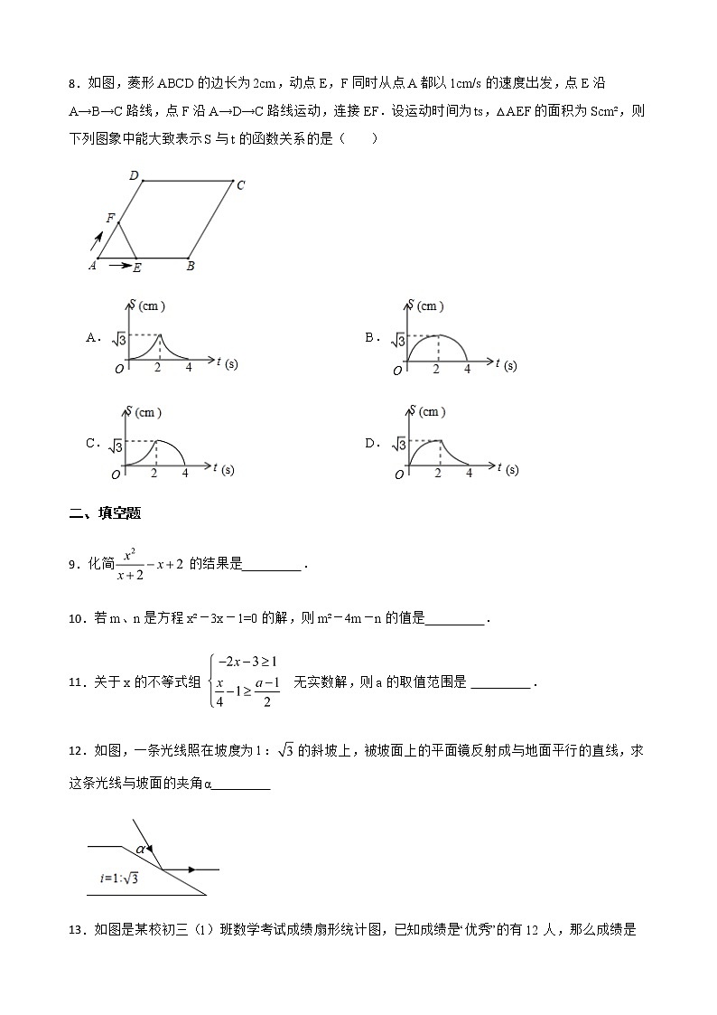2022年湖北省黄冈市中考全真模拟试题附答案第3页