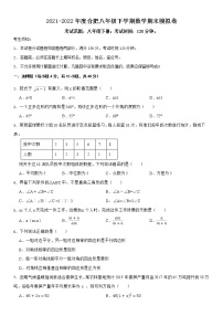 2021-2022学年度安徽省合肥市八年级秋学期数学期末模拟卷