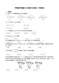 中考数学专题复习《不等式与方程组 》专项练习  (有答案)