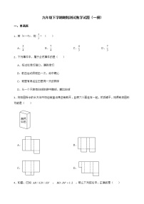 2022年浙江省宁波市江北区部分校九年级一模数学试题及答案