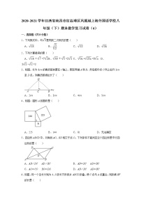 2020-2021学年江西省南昌市红谷滩区凤凰城上海外国语学校八年级（下）期末数学复习试卷（4）