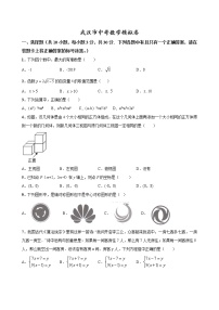 2022年湖北省武汉市中考数学模拟卷(word版含答案)