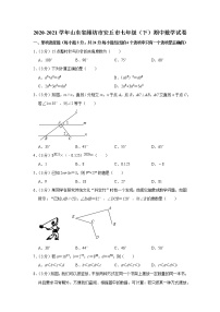 2020-2021学年山东省潍坊市安丘市七年级（下）期中数学试卷