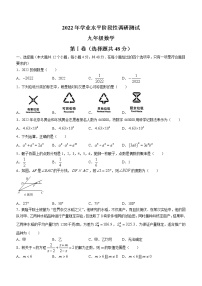 2022年山东省济南市槐荫区中考二模数学试题(word版含答案)