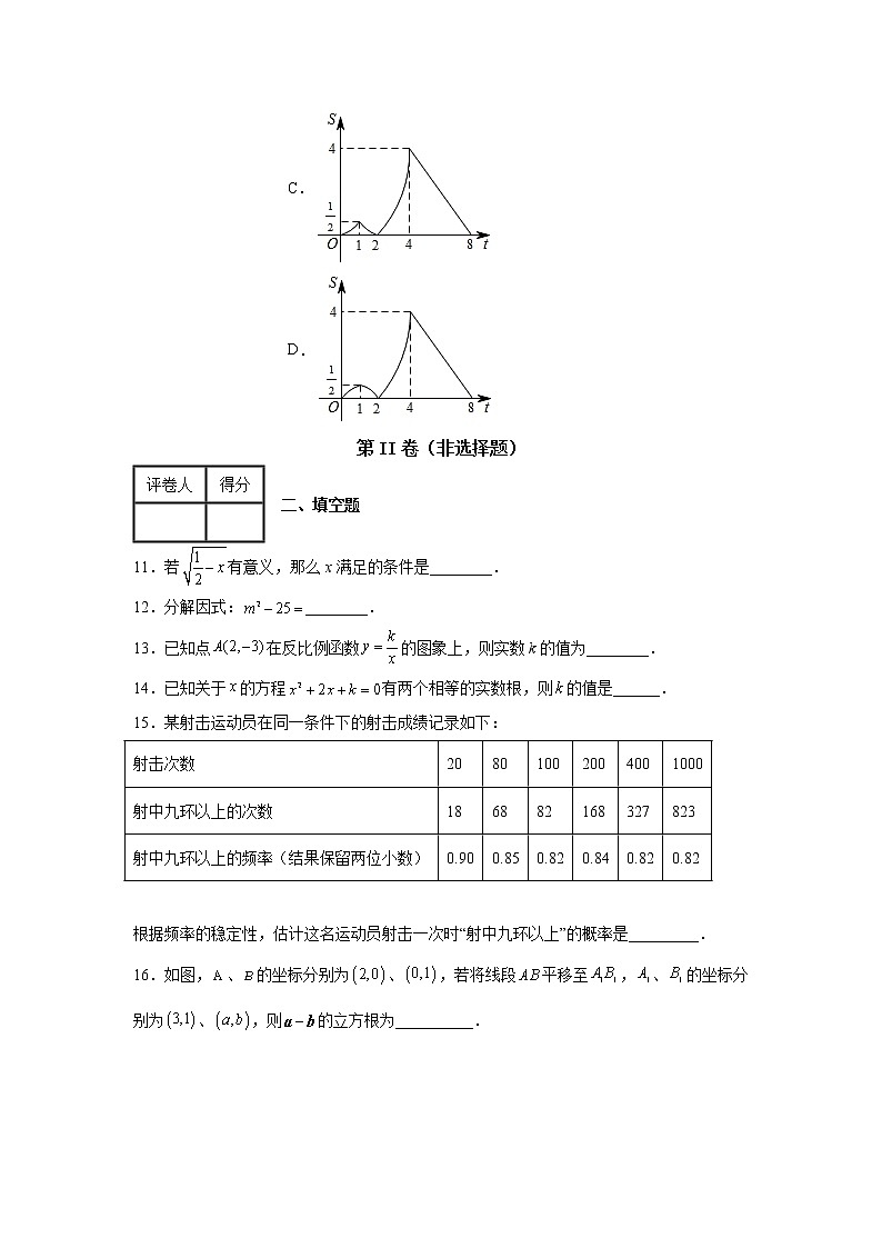 2022年甘肃省定西市初中毕业模拟会考数学试题03