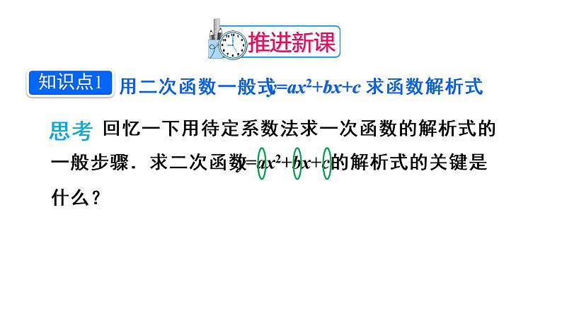 人教版数学九年级上册课件--22.1.4 二次函数y=ax2+bx+c的图象和性质-第2课时 用待定系数法求二次函数的解析式第4页