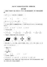 2022年广东省湛江市粤西联考二模数学试题 (word版含答案)