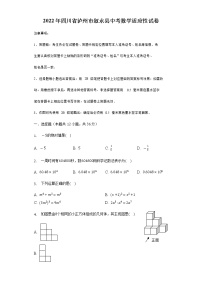 2022年四川省泸州市叙永县中考数学适应性试卷(word版含答案)