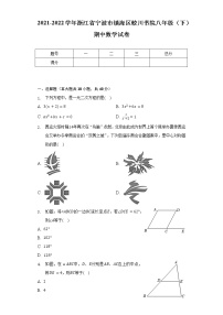 2021-2022学年浙江省宁波市镇海区蛟川书院八年级（下）期中数学试卷（含解析）