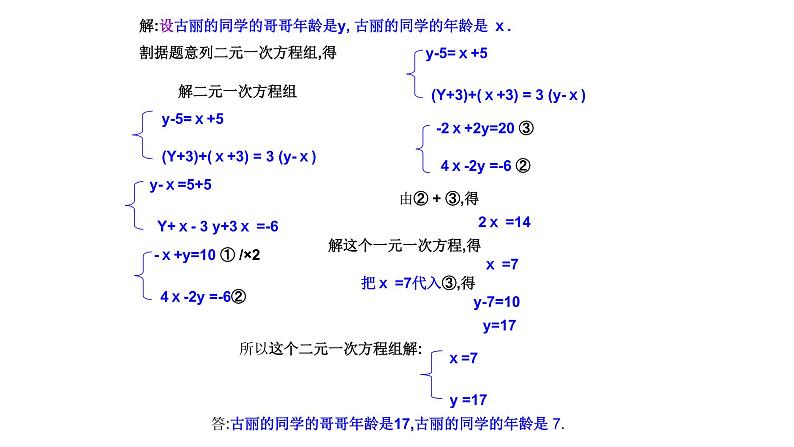 8.3实际问题与二元一次方程组(1) 人教版数学七年级下册 课件第5页