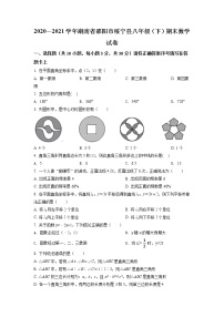 人教版·2021湖南省邵阳市八年级下学期期末数学试卷及答案