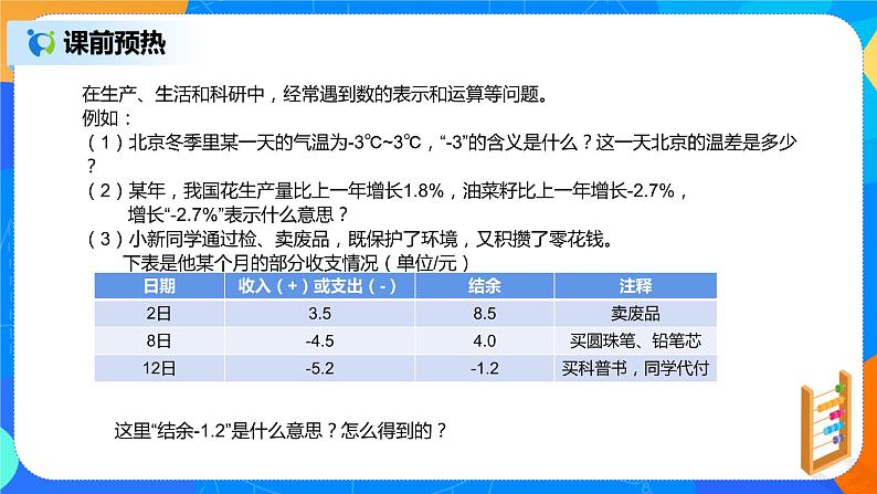 人教版七上数学1.1《正数与负数》第一课时课件第5页