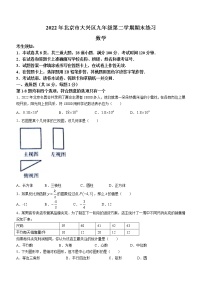 2022年北京市大兴区九年级中考二模数学试题（含答案）