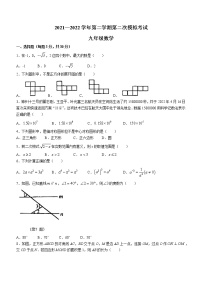 2022年广东省东莞市虎门镇九年级下学期第二次模拟数学试题 (word版含答案)