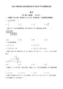 2022年陕西省宝鸡市陇县中考二模数学试题(word版含答案)