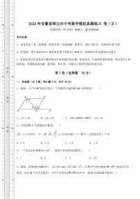 【高频真题解析】2022年安徽省淮北市中考数学模拟真题练习 卷（Ⅱ）（含答案及解析）