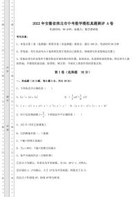 2022年安徽省淮北市中考数学模拟真题测评 A卷（含答案及详解）